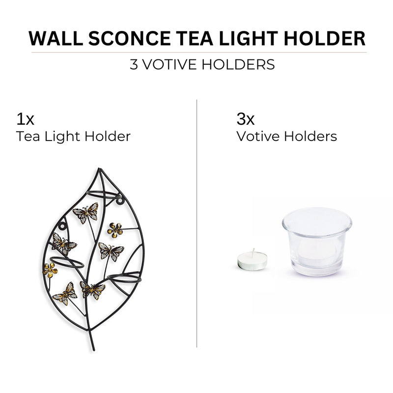 Buy Butterfly Leaf Handcrafted Wall Tealight Candle Holder Tea Light Candle Holders from Vaaree