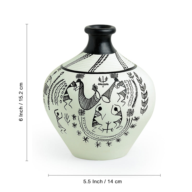 Buy Baraka Warli Handpainted Vase - Set Of Two Vase from Vaaree