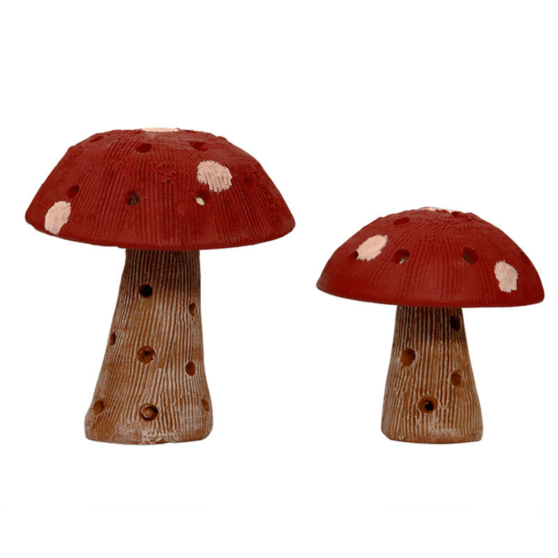 Buy Red Mushroom Handpainted Showpiece - Set Of Two Showpieces from Vaaree