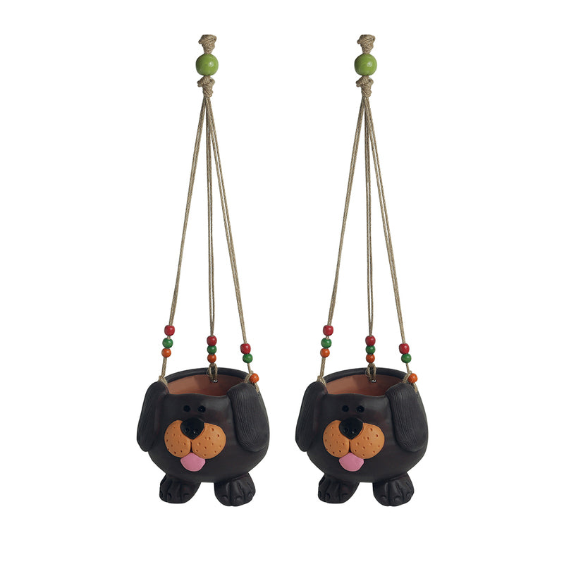 Buy Woof Swing Handmade Hanging Planter - Set Of Two Pots & Planters from Vaaree