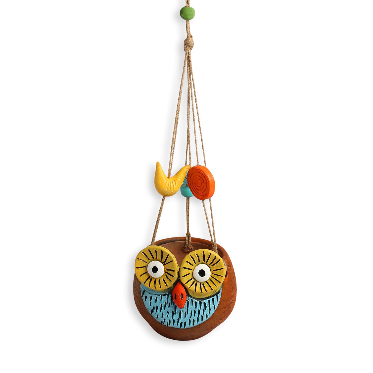 Buy Hoot Pose Handpainted Hanging Planter Pots & Planters from Vaaree