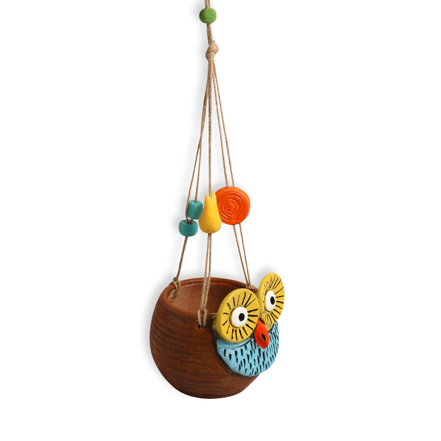 Buy Hoot Pose Handpainted Hanging Planter Pots & Planters from Vaaree