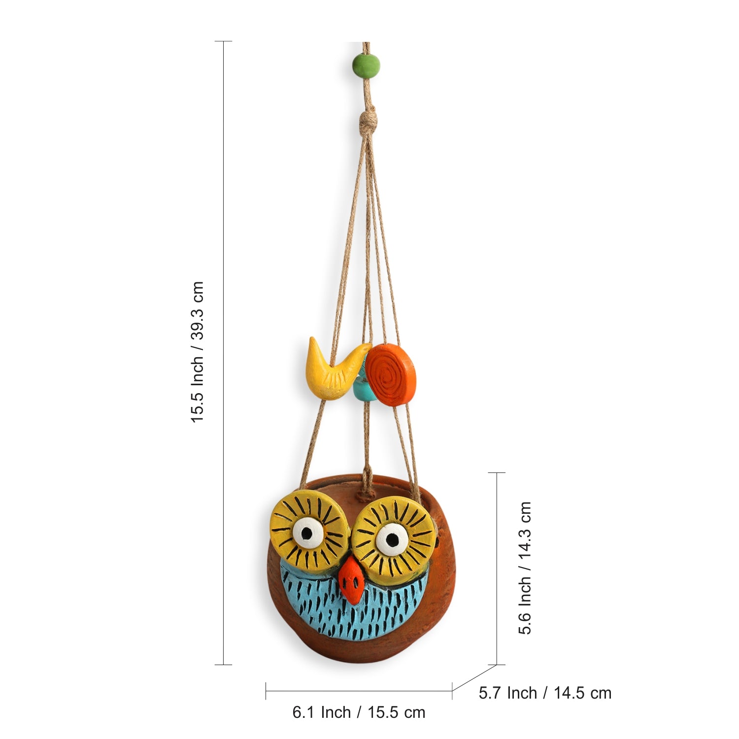 Buy Hoot Pose Handpainted Hanging Planter Pots & Planters from Vaaree