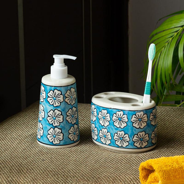 Buy Oceo Flora Handpainted Bathroom Set - Two Piece Set Accessories & Sets from Vaaree