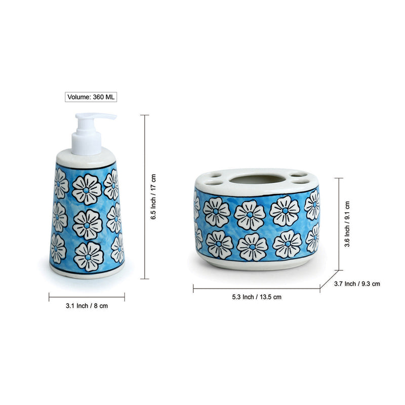 Buy Oceo Flora Handpainted Bathroom Set - Two Piece Set Accessories & Sets from Vaaree