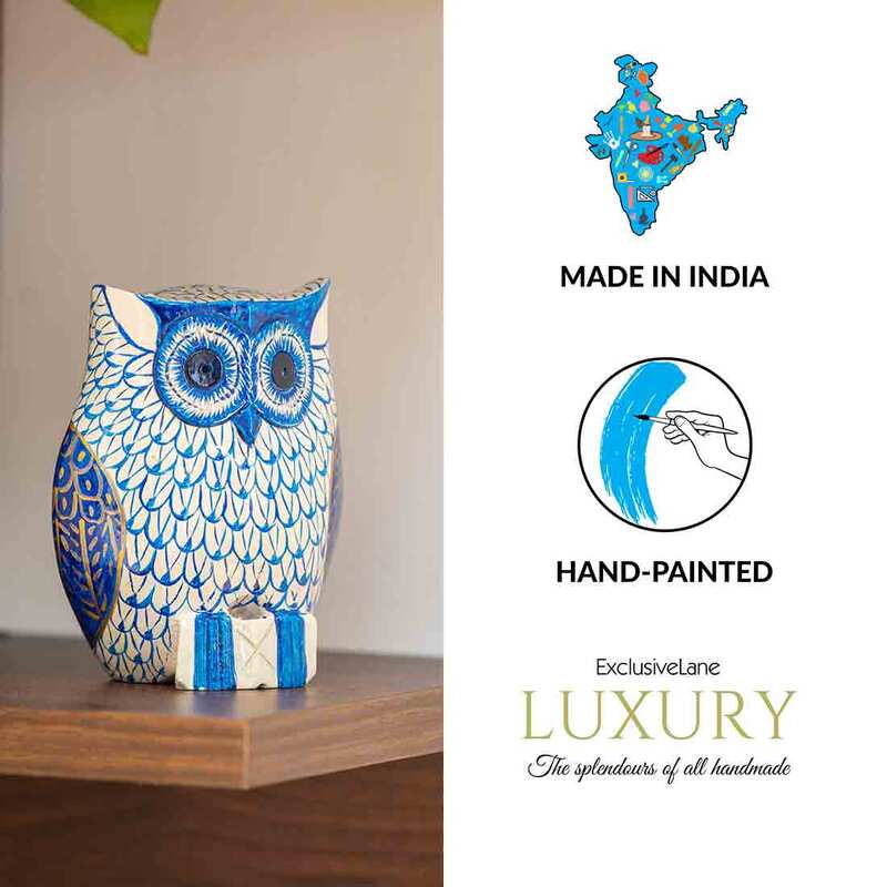 Buy Owl Sparkle Handpainted Showpiece Showpiece from Vaaree