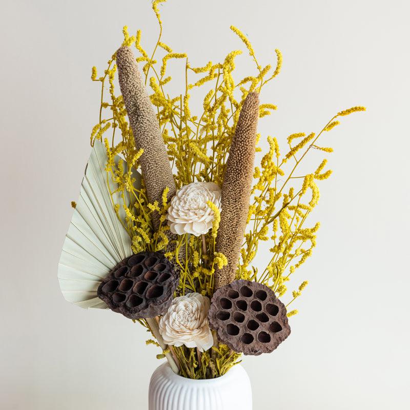 Buy Sunlit Serenity Dried Flower Bunch Artificial Flowers from Vaaree