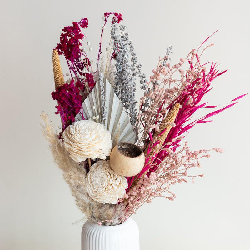 Buy Pink Plush Dried Flower Bunch Artificial Flowers from Vaaree