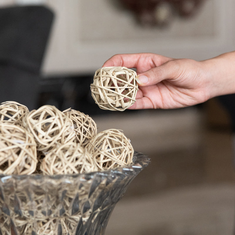 Buy Naturally Dried Rattan Balls - Set Of Twenty Artificial Flowers from Vaaree