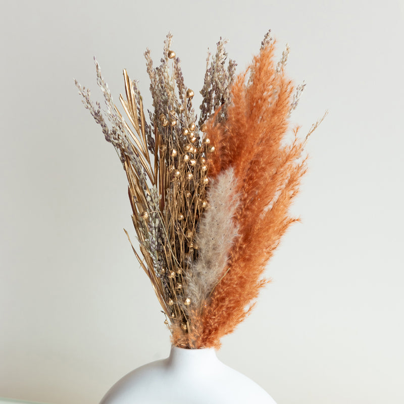 Buy Caramel Dried Flower Bunch Artificial Flowers from Vaaree