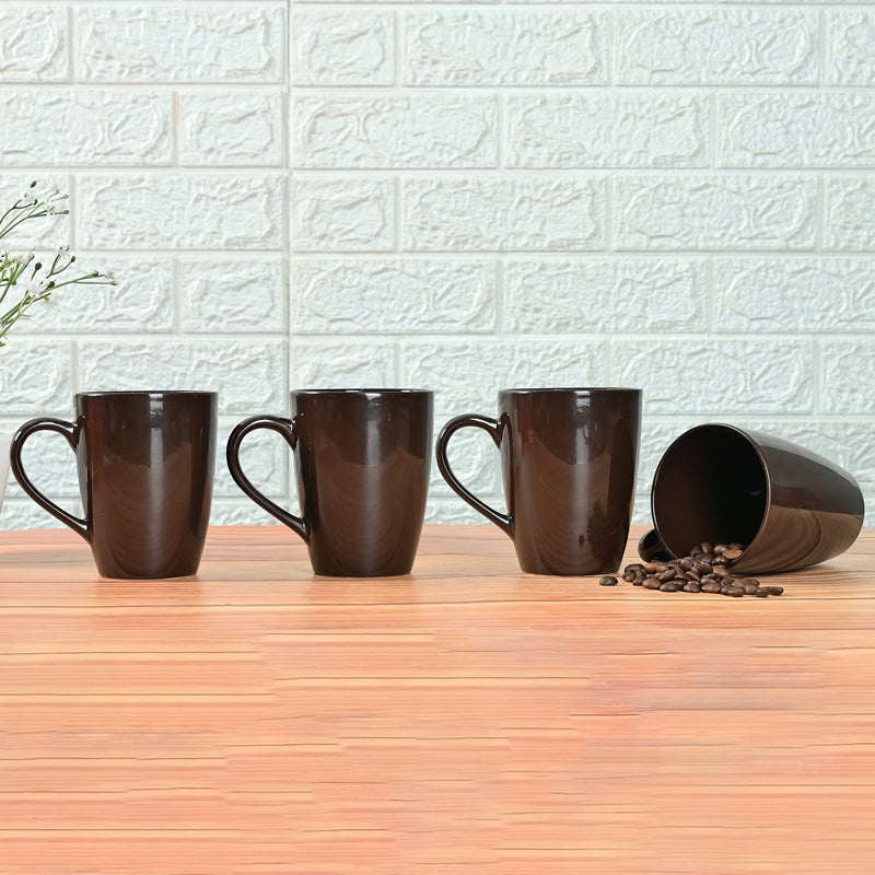 Mug & Tea Cup - Kasper Brown Ceramic Mug (360 ML) - Set Of Four