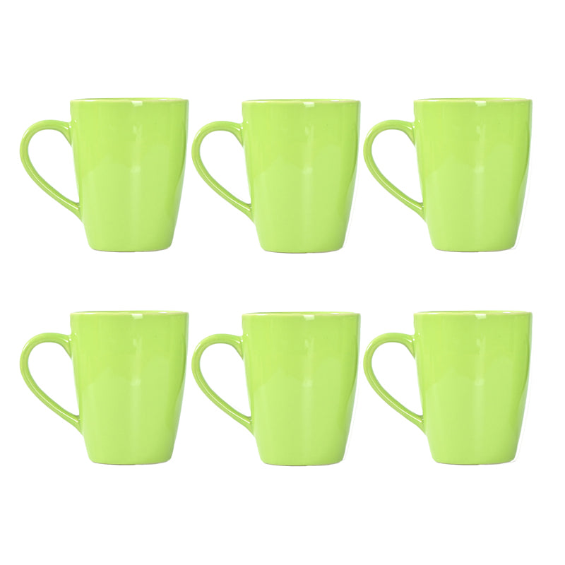 Mug & Tea Cup - Kasper Green Ceramic Mug (360 ML) - Set Of Six