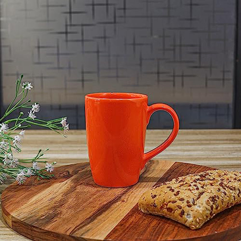 Mug & Tea Cup - Kasper Orange Ceramic Mug (360 ML) - Set Of Four