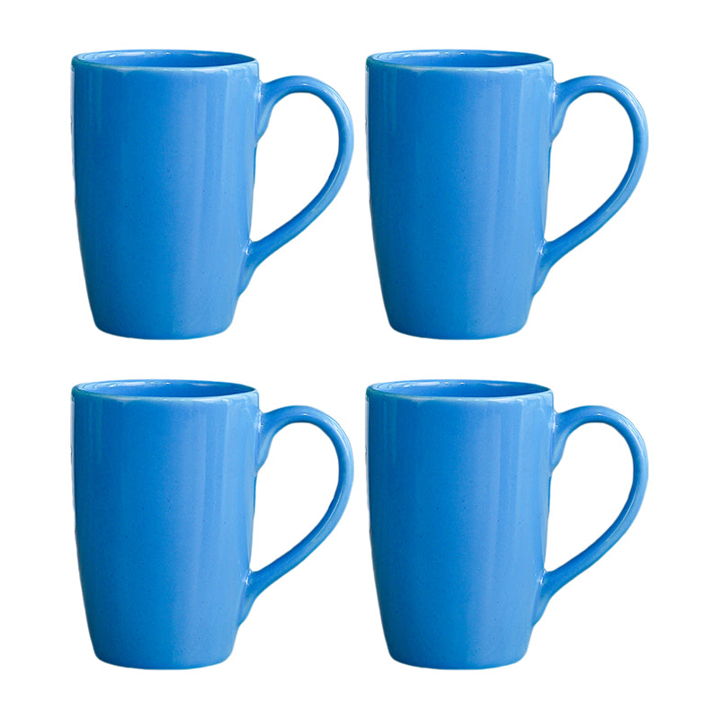 Mug & Tea Cup - Kasper Blue Ceramic Mug (360 ML) - Set Of Four