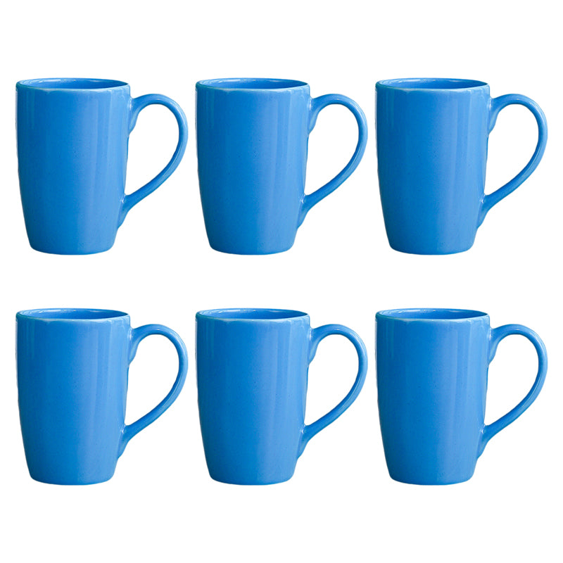 Mug & Tea Cup - Kasper Blue Ceramic Mug (360 ML) - Set Of Six