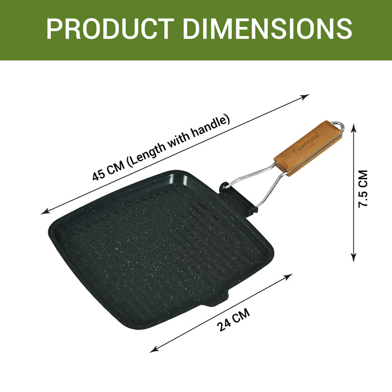 Grill Pan - Femora Induction Safe Grill Pan - 800 ml/ 10 Inches