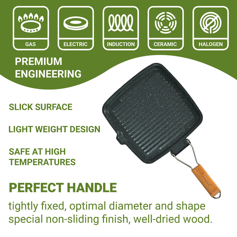 Grill Pan - Femora Induction Safe Grill Pan - 800 ml/ 10 Inches