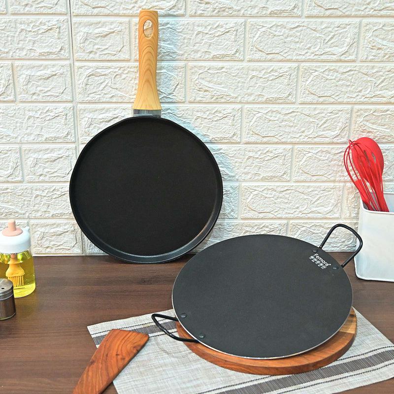 Buy Helaine Non Stick Aluminium Pancake Pan & Dosa Tawa - Two Piece Set Cookware Sets from Vaaree