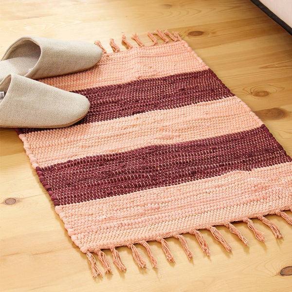 Palo Recycled Chindi Rug - Red & Peach