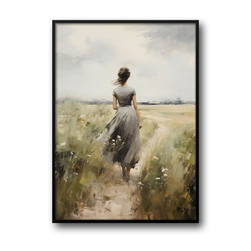 Wall Art & Paintings - Fields of Solitude Wall Art - Black Frame