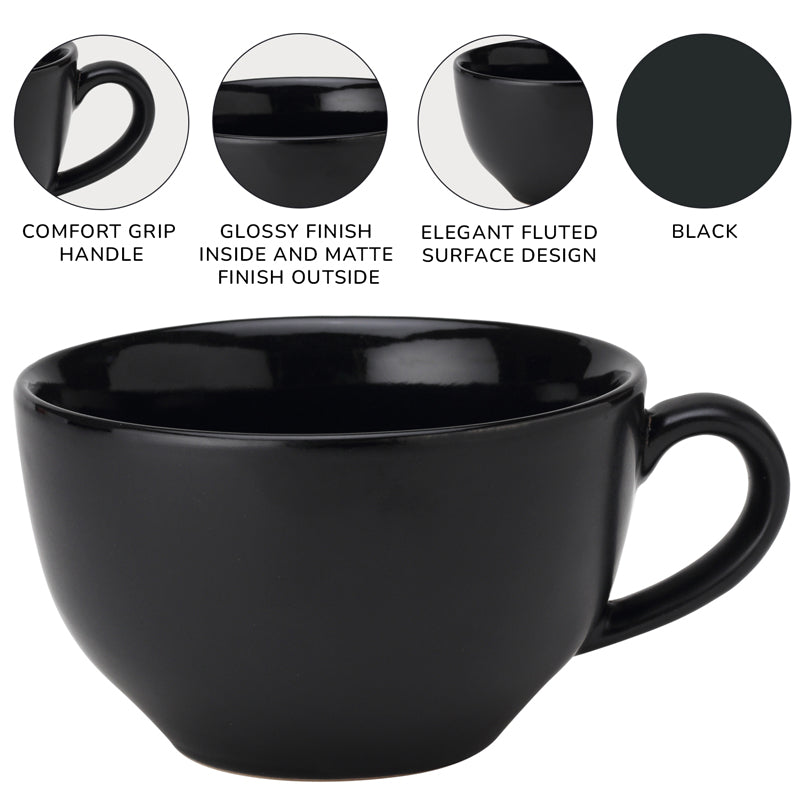 Buy Ruby Ceramic Mug (Black) - 350 ML Mug & Tea Cup from Vaaree