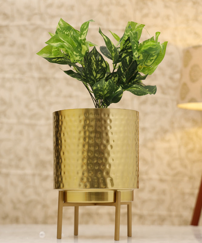 Buy Vida Ember Hammered Planter - Gold Pots & Planters from Vaaree