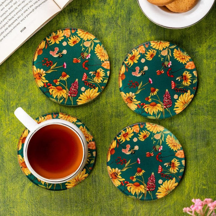 Buy Florissa Round Coaster - Set Of Four at Vaaree online | Beautiful Coaster to choose from