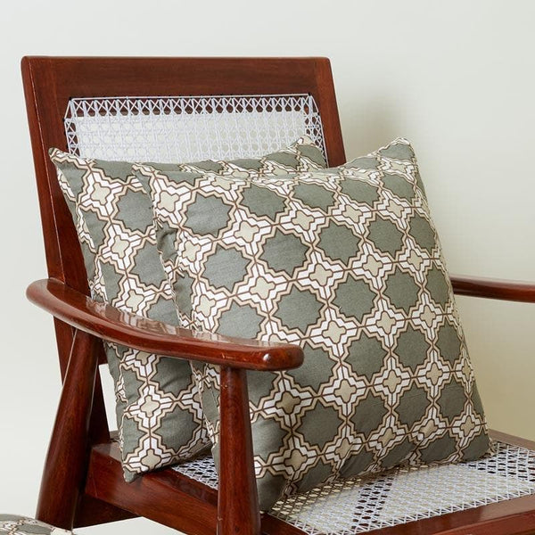 Buy Marrakesh Tile Cushion Cover (Brown) - Set Of Two at Vaaree online | Beautiful Cushion Cover Sets to choose from