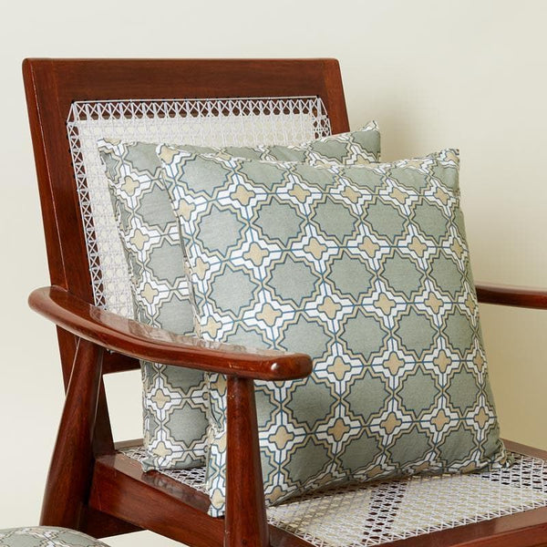 Buy Marrakesh Tile Cushion Cover (Grey) - Set Of Two at Vaaree online | Beautiful Cushion Cover Sets to choose from