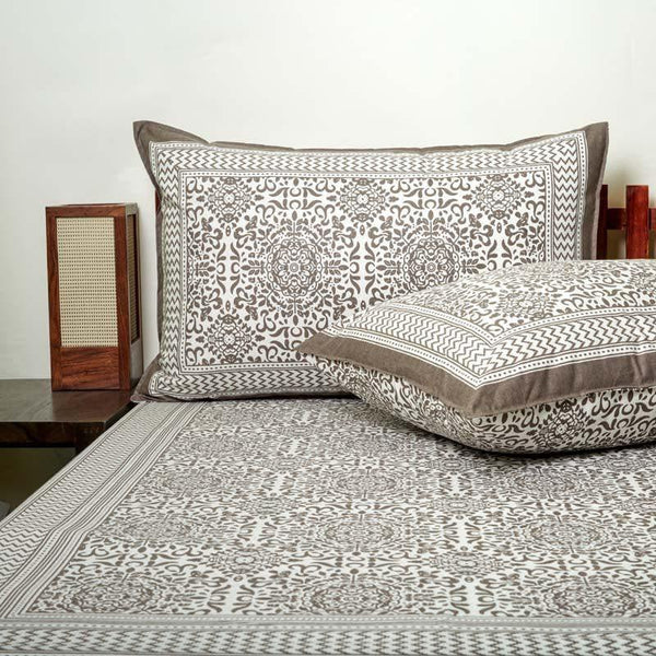 Buy Anvi Ethnic Printed Bedsheet - Brown at Vaaree online | Beautiful Bedsheets to choose from