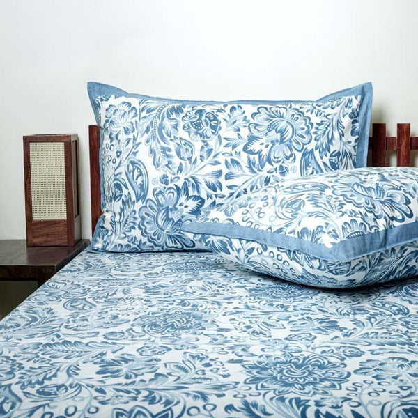 Buy Micola Floral Printed Bedsheet - Blue at Vaaree online | Beautiful Bedsheets to choose from