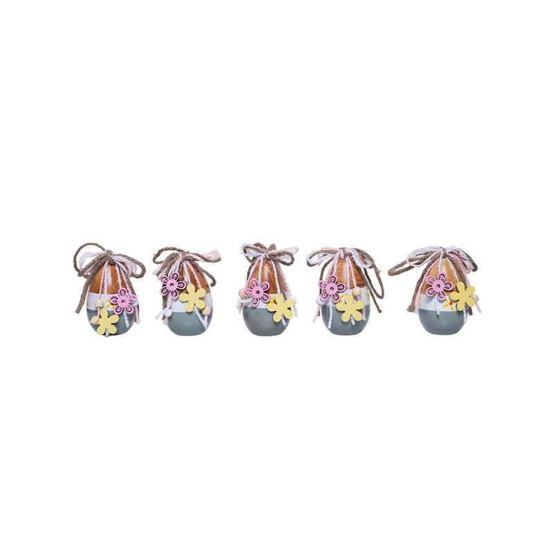 Buy Handcrafted Wooden Easter Showpiece - Set Of Five Showpieces from Vaaree