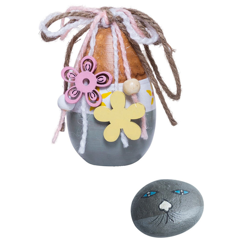 Buy Handpainted Easter Egg & Pebble Rock Showpiece - Nine Piece Set Garden Tools from Vaaree