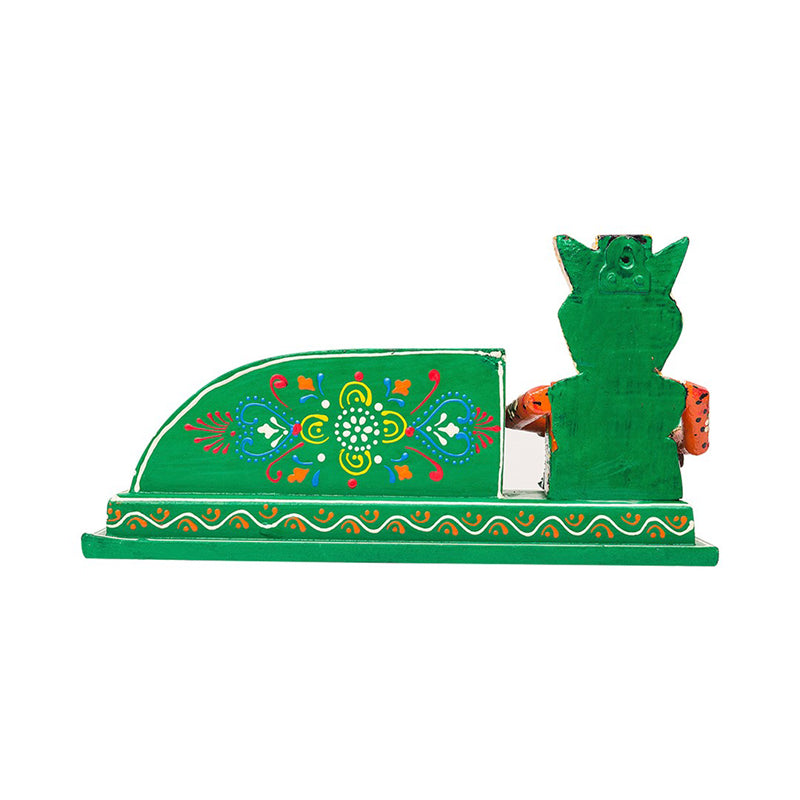 Buy Handcrafted Wooden Musician Stationary Stand - Green Pen Stand from Vaaree