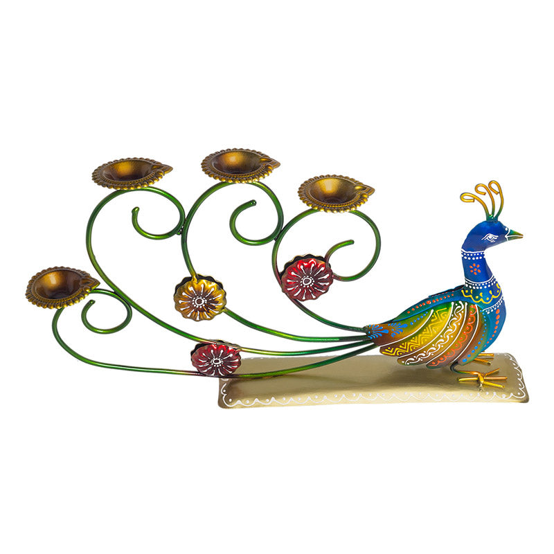 Buy Mayoora Natan Handpainted Tealight Candle Holder - Blue Tea Light Candle Holder from Vaaree