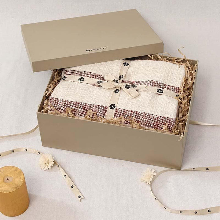 Buy Striped Sass Throw Gift Box - Rust at Vaaree online | Beautiful Gift Box to choose from