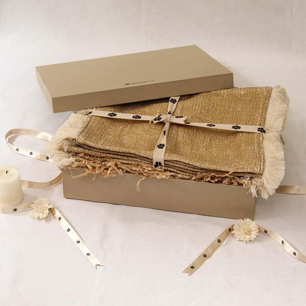 Buy Beige Frostbite Placemat Gift Box - Set of Six at Vaaree online | Beautiful Gift Box to choose from