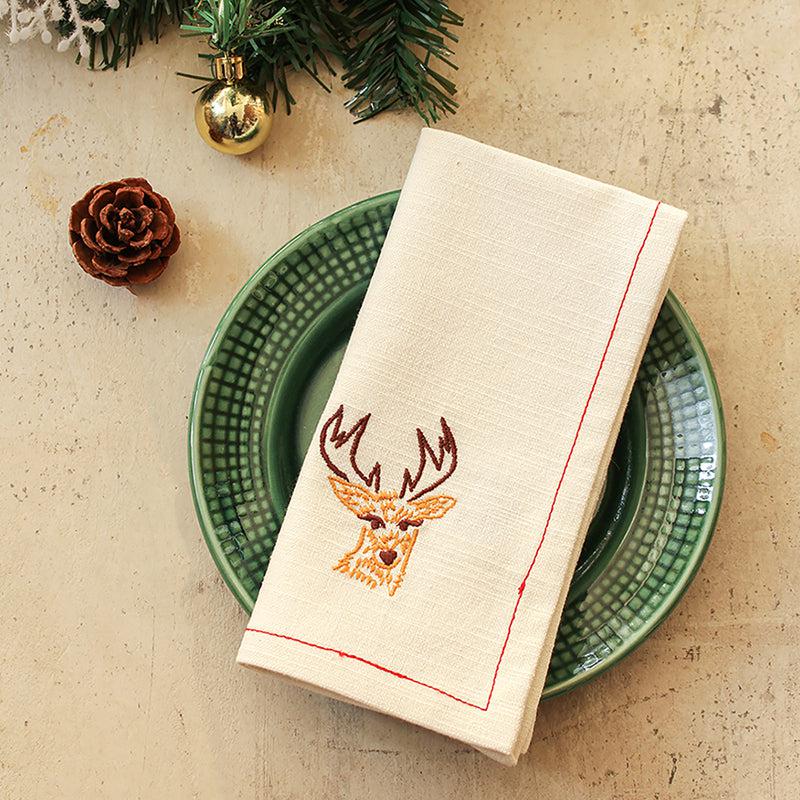 Buy Jolly Reindeer Napkin Gift Set Table Napkins from Vaaree