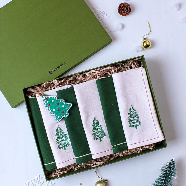 Table Napkin - Sparkling Tree Napkin Gift Set