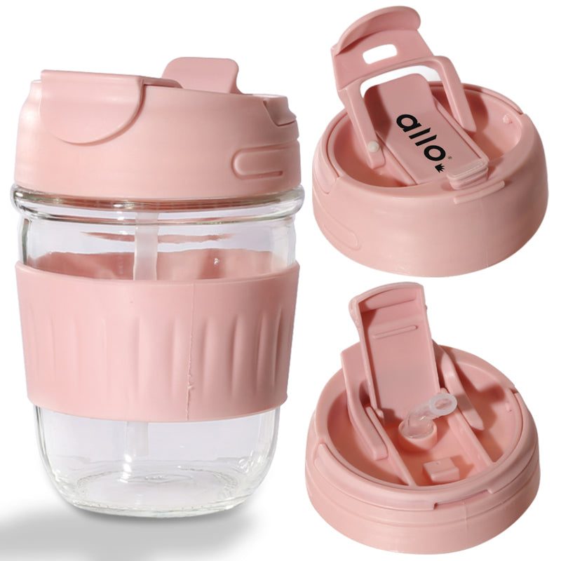 Buy Lazo Glass Sipper - Light Pink Sipper from Vaaree