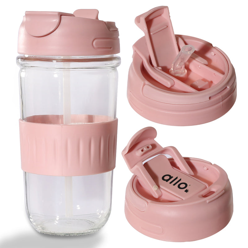 Buy Lazo Glass Sipper - Light Pink Sipper from Vaaree