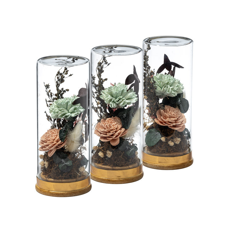 Buy Mento Solawood Flower Bunch In Glass Tube Artificial Flowers from Vaaree