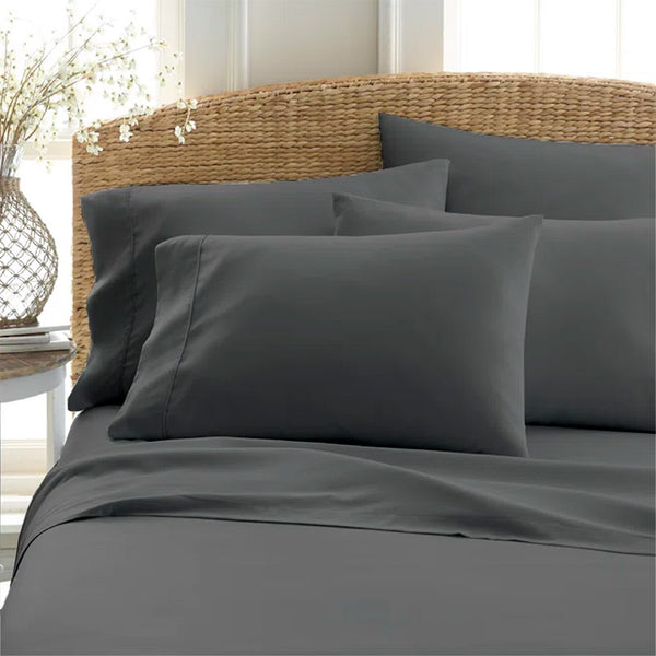 Sofia Egyptian Cotton Solid Bedsheet - Dark Grey