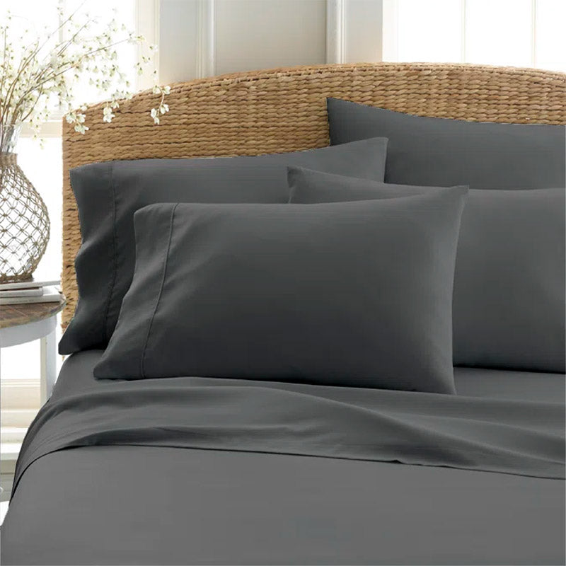 Buy Sofia Egyptian Cotton Solid Bedsheet - Dark Grey Bedsheets from Vaaree