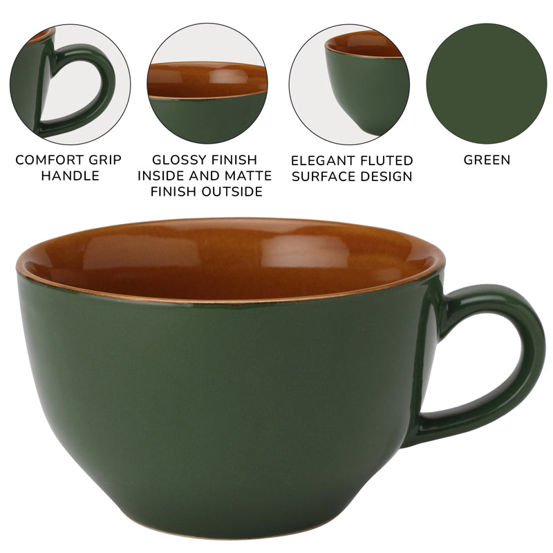 Buy Ruby Ceramic Mug (Green) - 350 ML Mug & Tea Cup from Vaaree