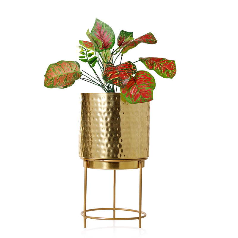 Buy Hemera Raagi Hammered Planter - Gold Pots & Planters from Vaaree