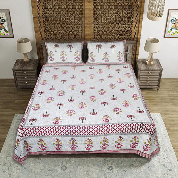 Buy Achyuta Floral Bedsheet - Pink Bedsheets from Vaaree