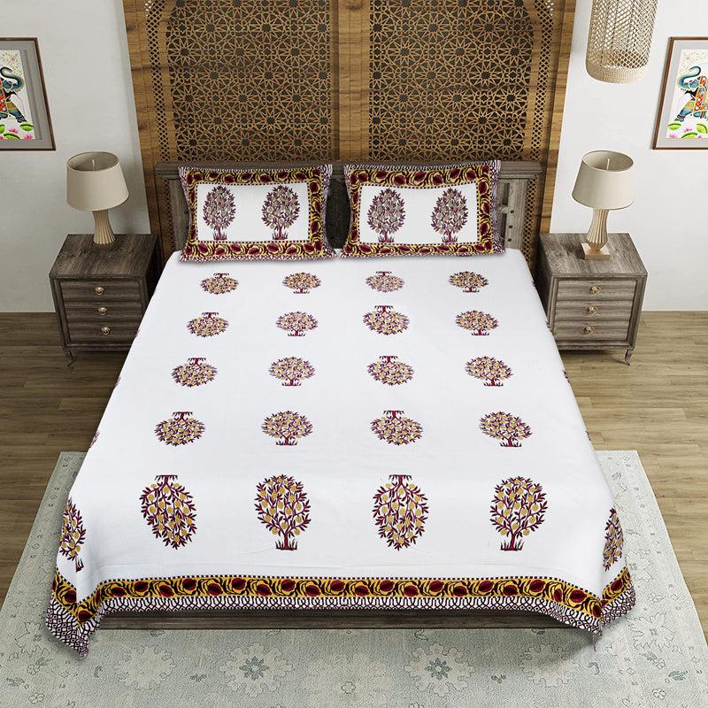 Buy Chatur Floral Bedsheet - Yellow Bedsheets from Vaaree