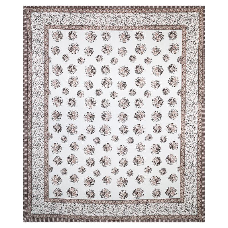 Buy Bhuja Floral Bedsheet - Brown & Grey Bedsheets from Vaaree