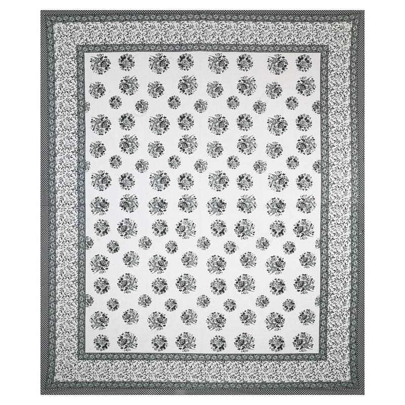 Buy Bhuja Floral Bedsheet - Grey Bedsheets from Vaaree